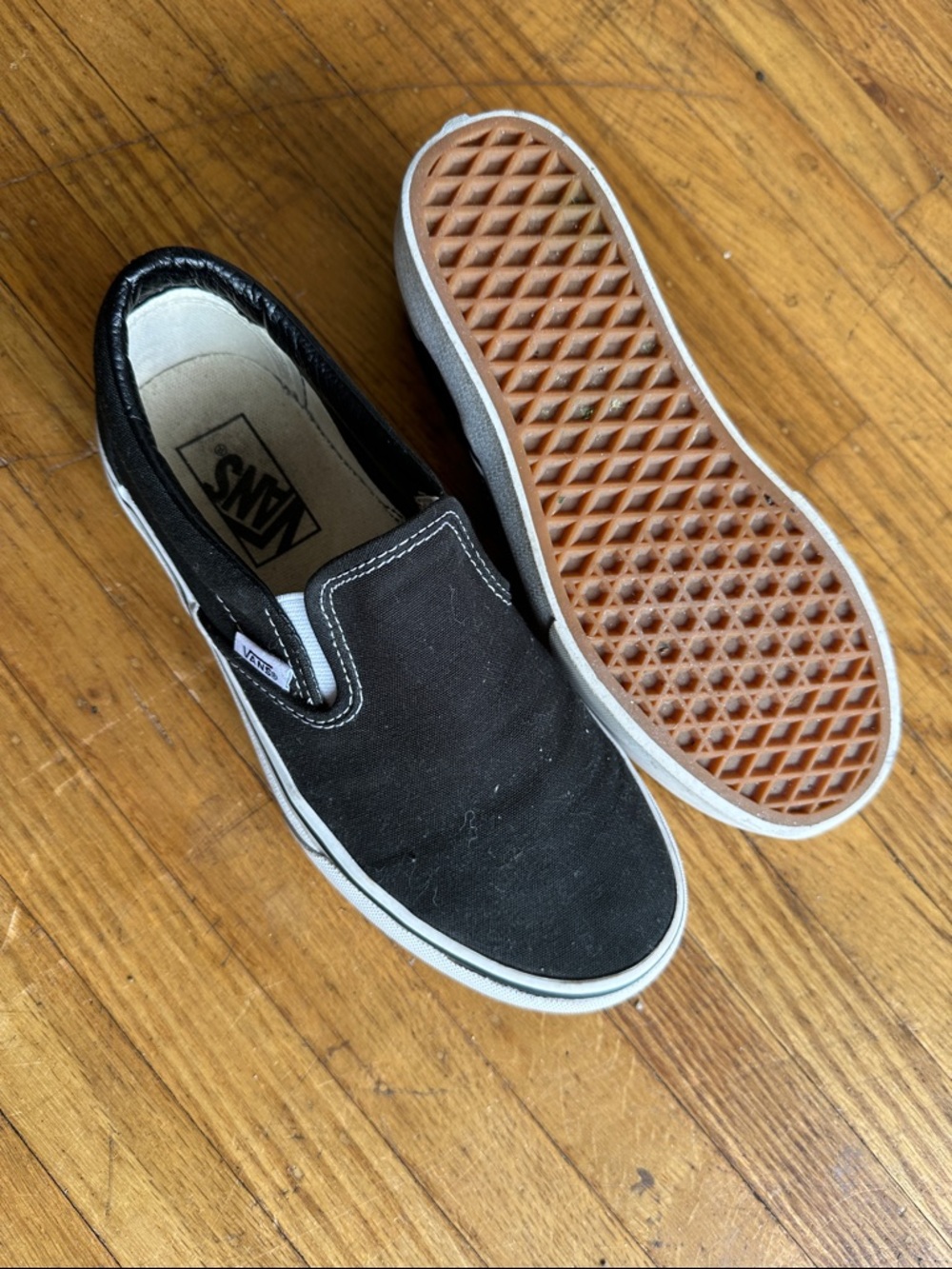 Vans Slip-On Canvas Loafer in Black with Gum Sole